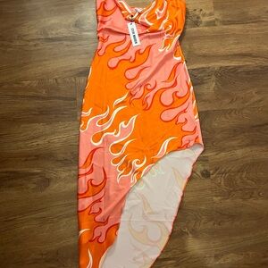 Steve Madden Orange and Pink Flame Dress